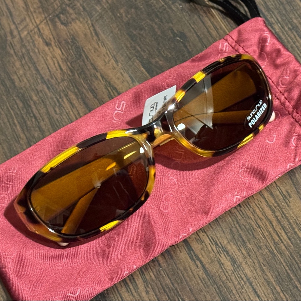 Suncloud Iris CatEye Polarized Sunglasses (brown/yellow tortoise shell design)